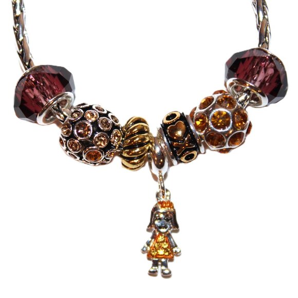 DaVinci Charm Bracelet 7" w/ 8.25 Beads - Girl Daughter Girlfriend Golden Yellow - Picture 2 of 3